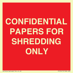 CONFIDENTIAL PAPERS FOR SHREDDING ONLY